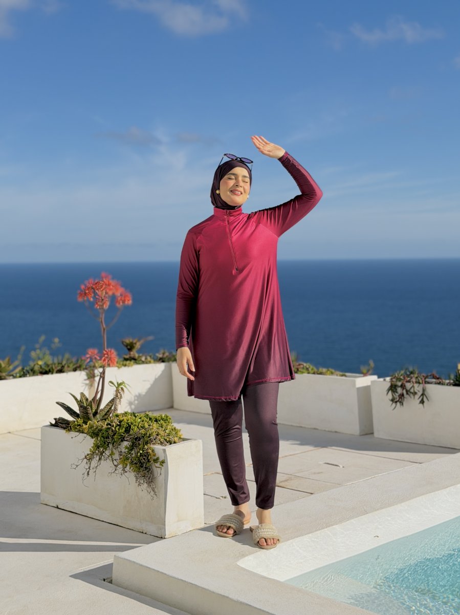 Burkini MARINA Dégradé Rose Mauve