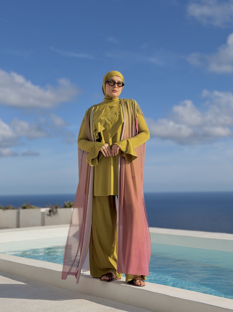 Burkini WAVY Kiwi Pancho Long Rose Kiwi