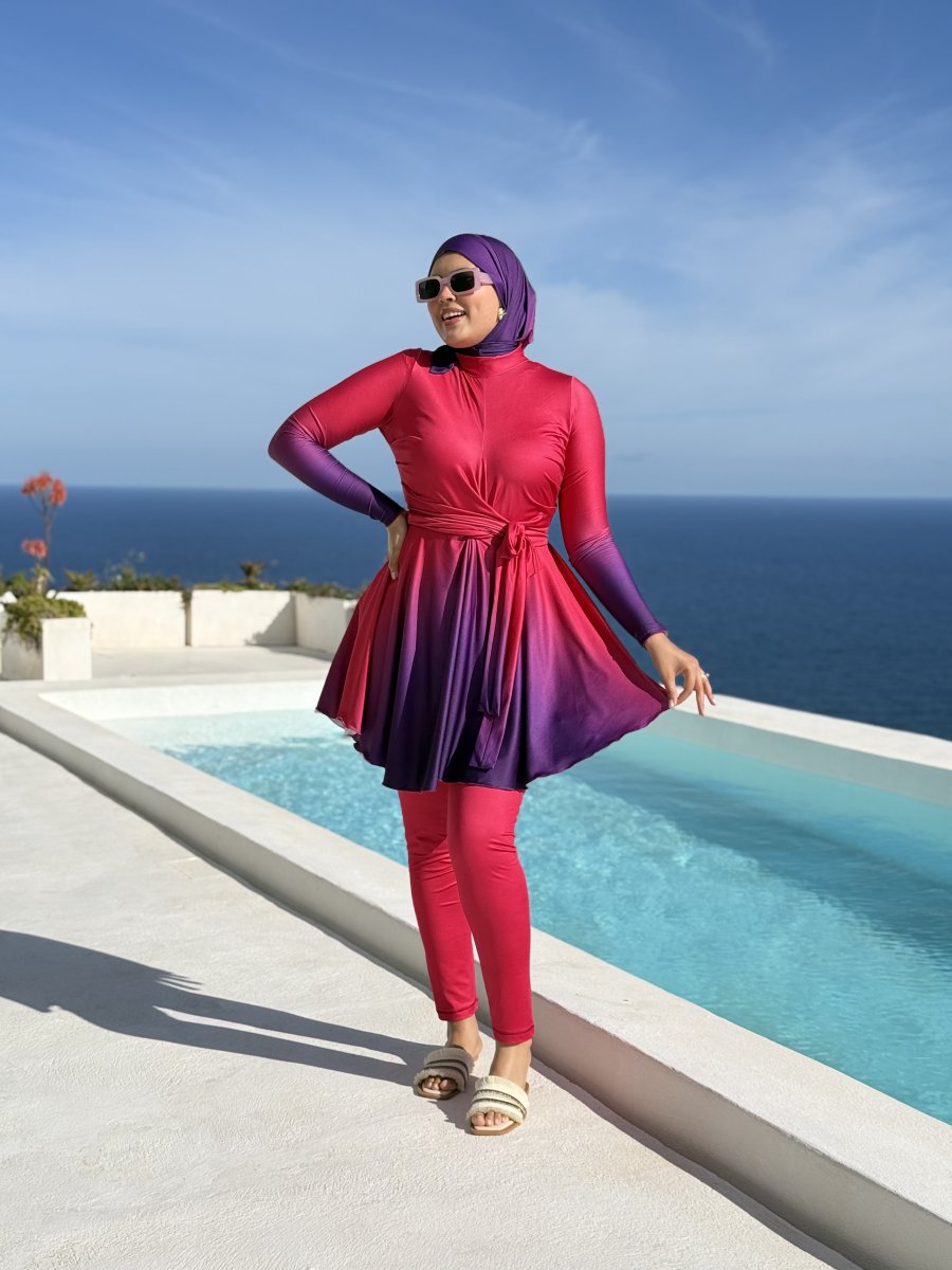 Burkini MANGO Dégradé Rose Mauve