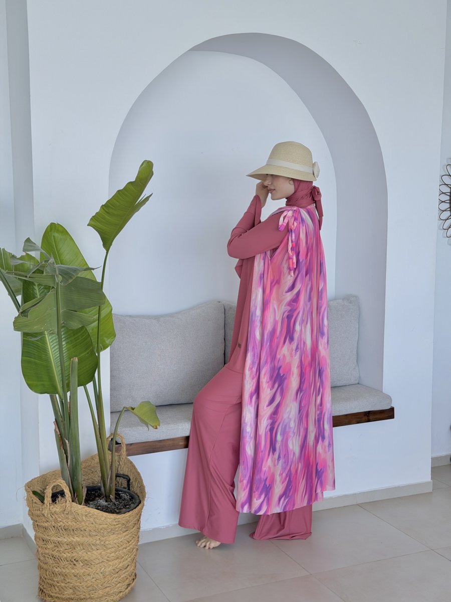 Burkini WAVY Bois De Rose Pancho Fluo