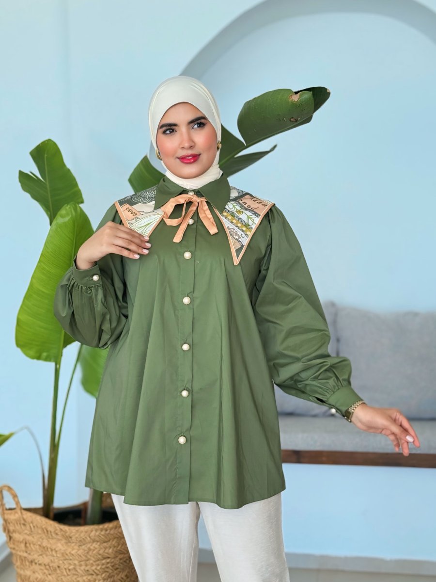 Chemise LAYLA vert forêt