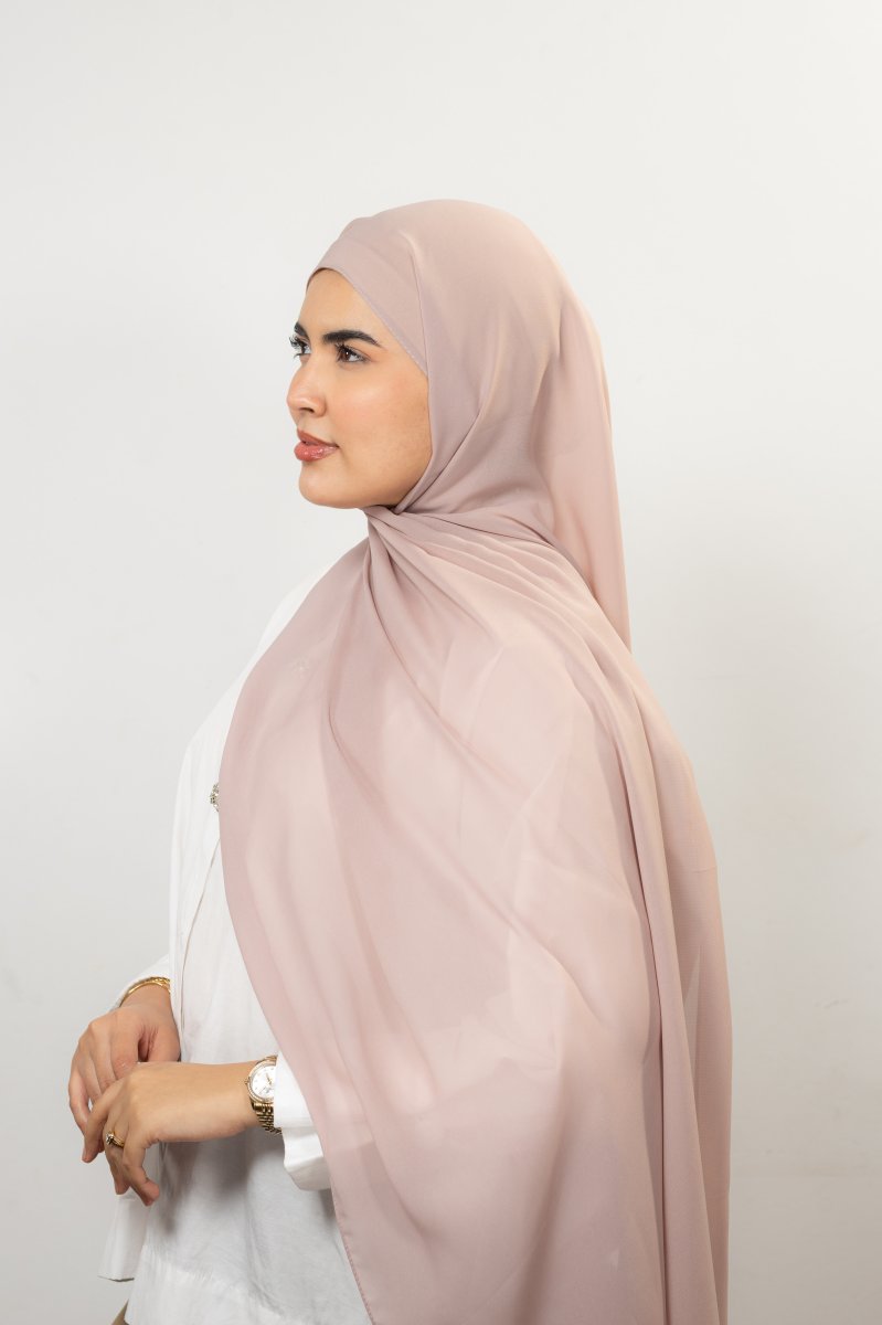Foulard chiffon ROSE POUDRÉ