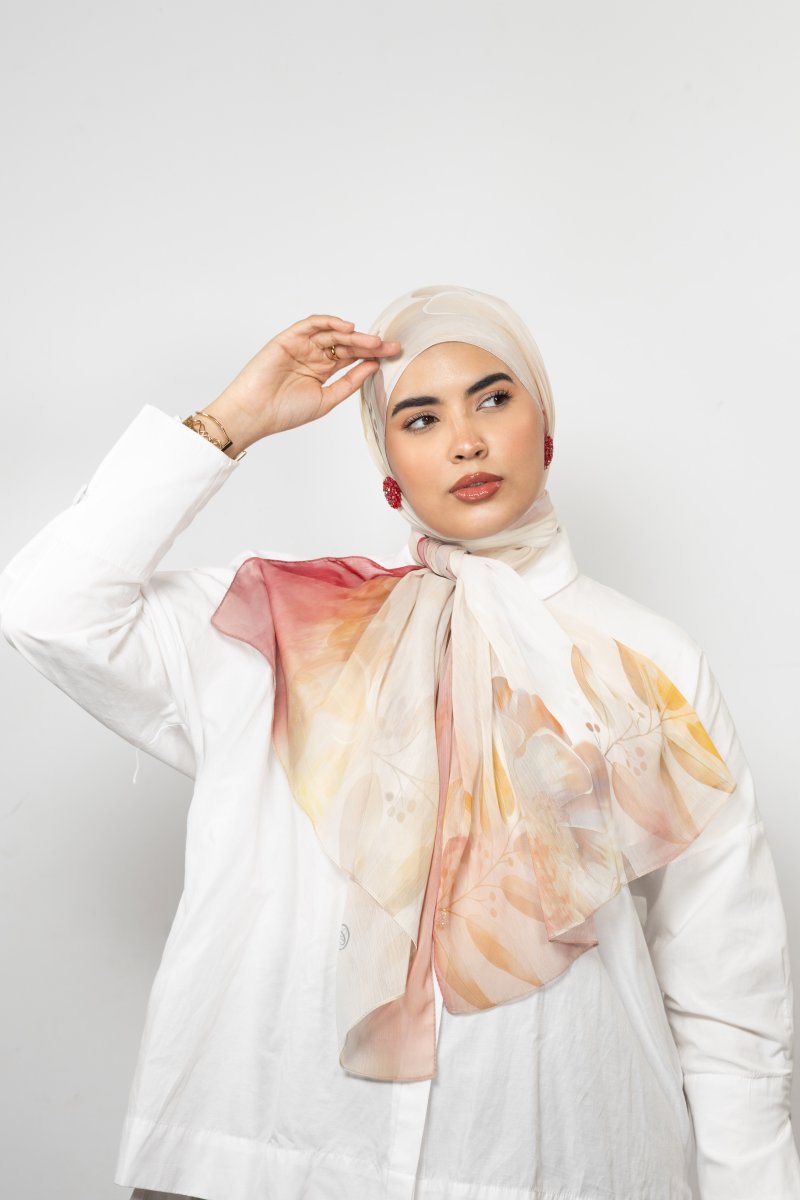 Foulard imprimé ORANGE FLOWER