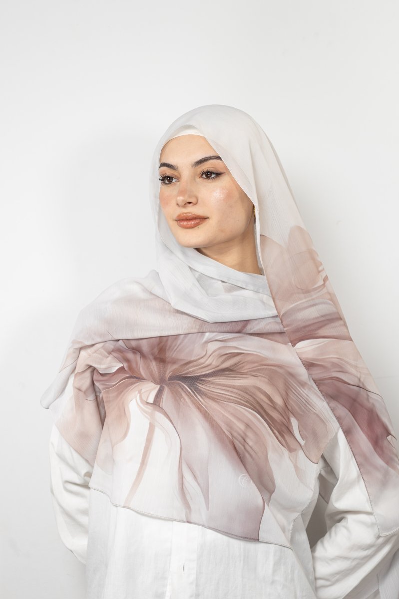 Foulard imprimé TAUPE TULIP