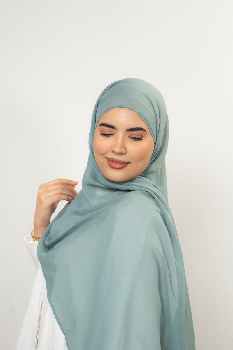 Foulard chiffon VERT D’EAU