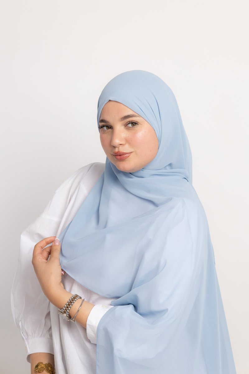 Foulard chiffon BLEU CIEL