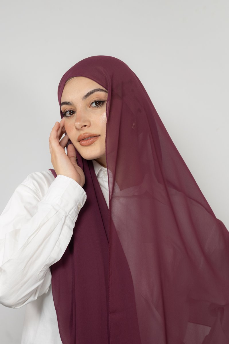 Foulard chiffon PRUNE