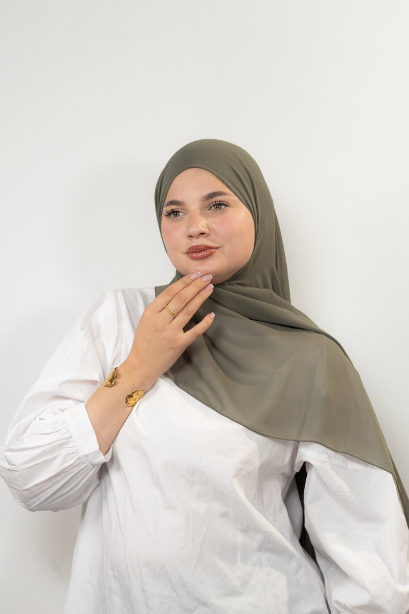 Foulard chiffon VERT MILITAIRE