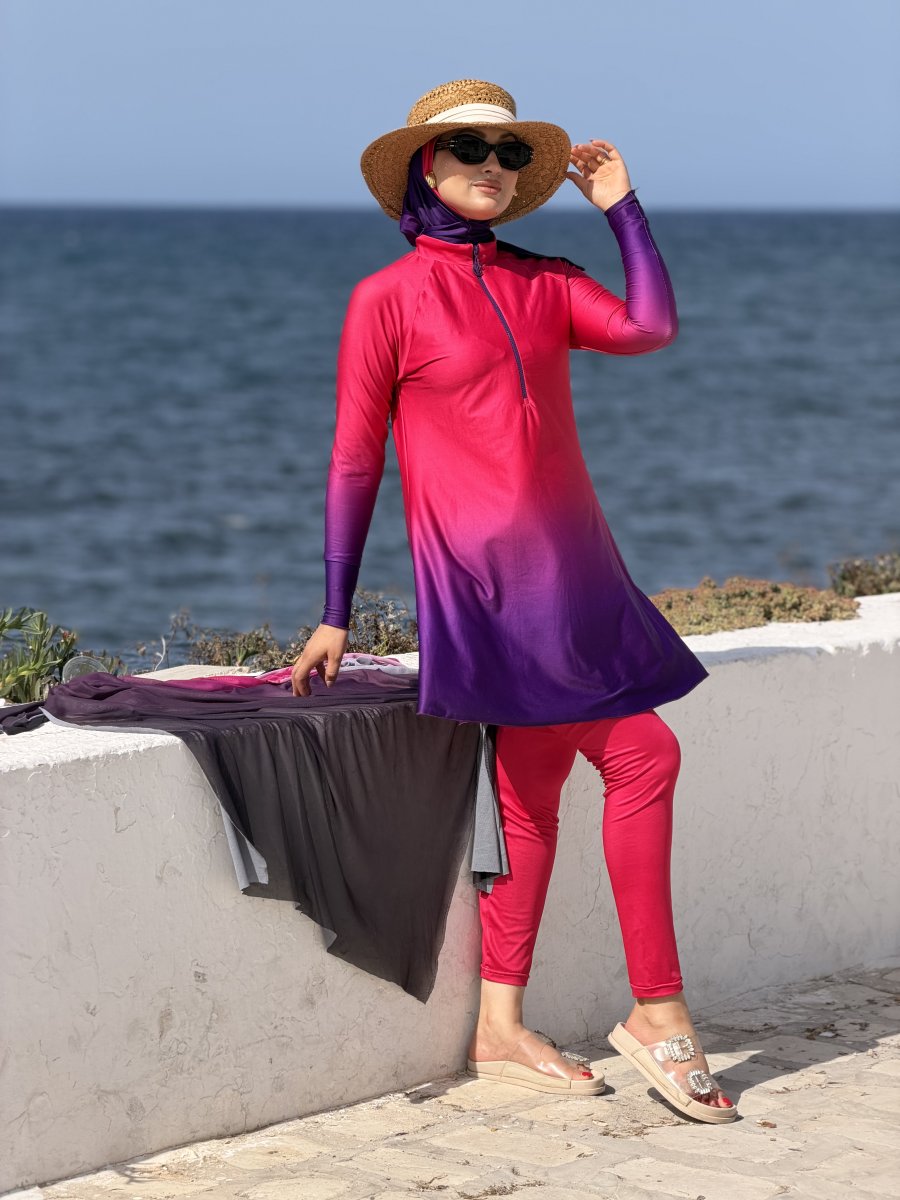 Burkini Marina Dégradé Rose Fusia