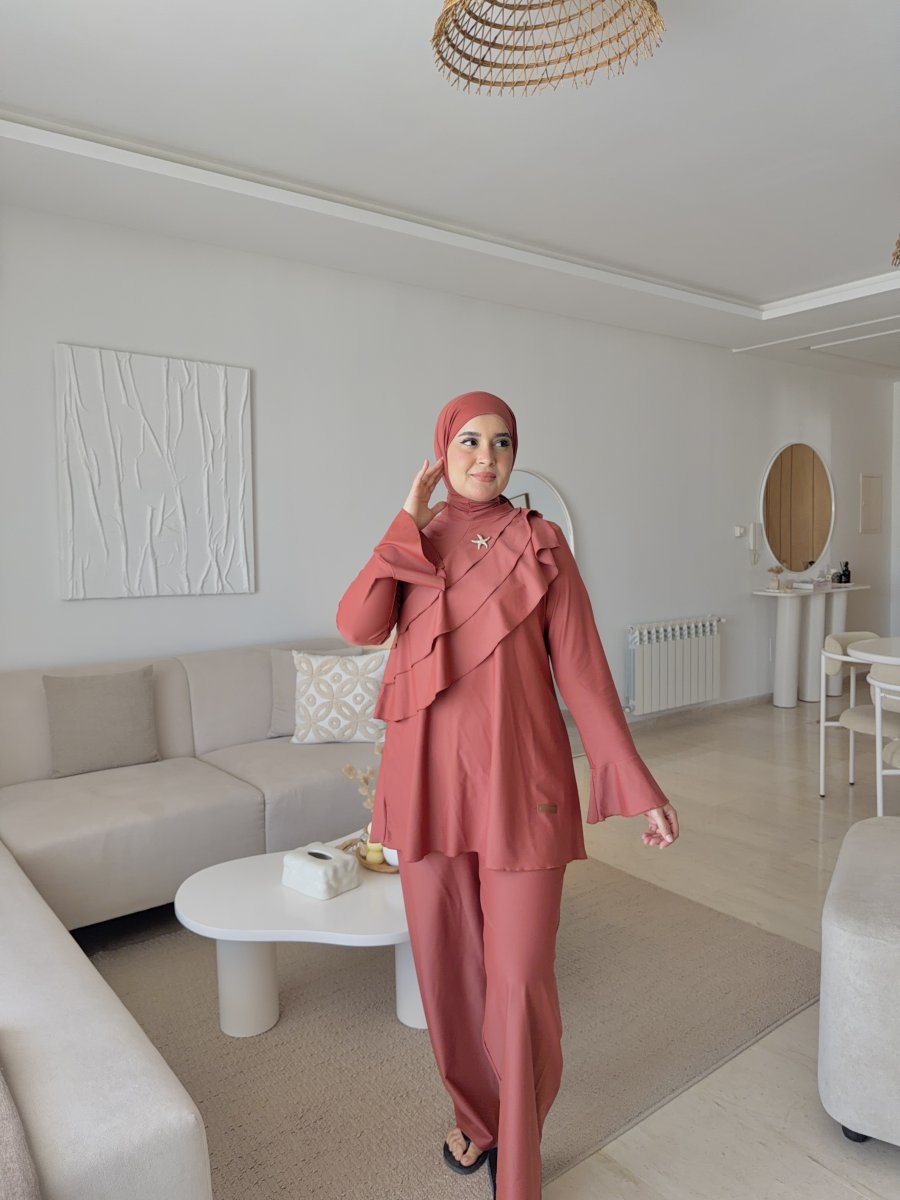 Burkini Wavy Orange Brûlé