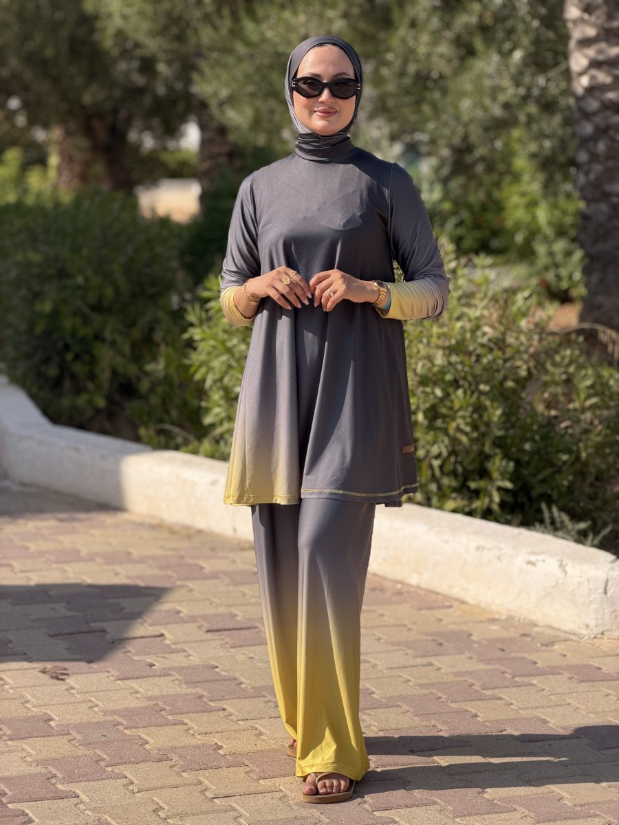Burkini OLA gris/jaune