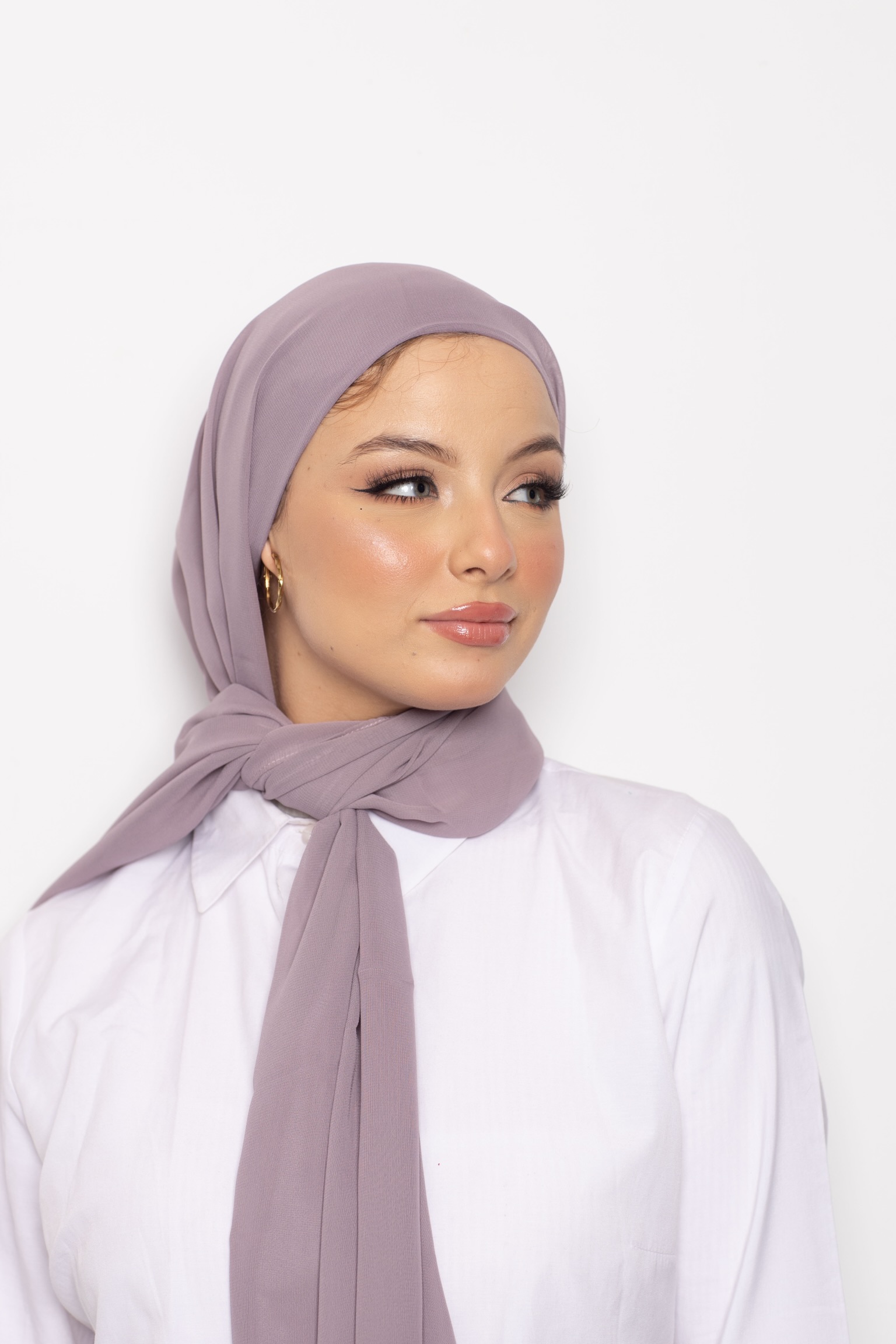 Foulard Chiffon Bonnet Intégré Café Romano