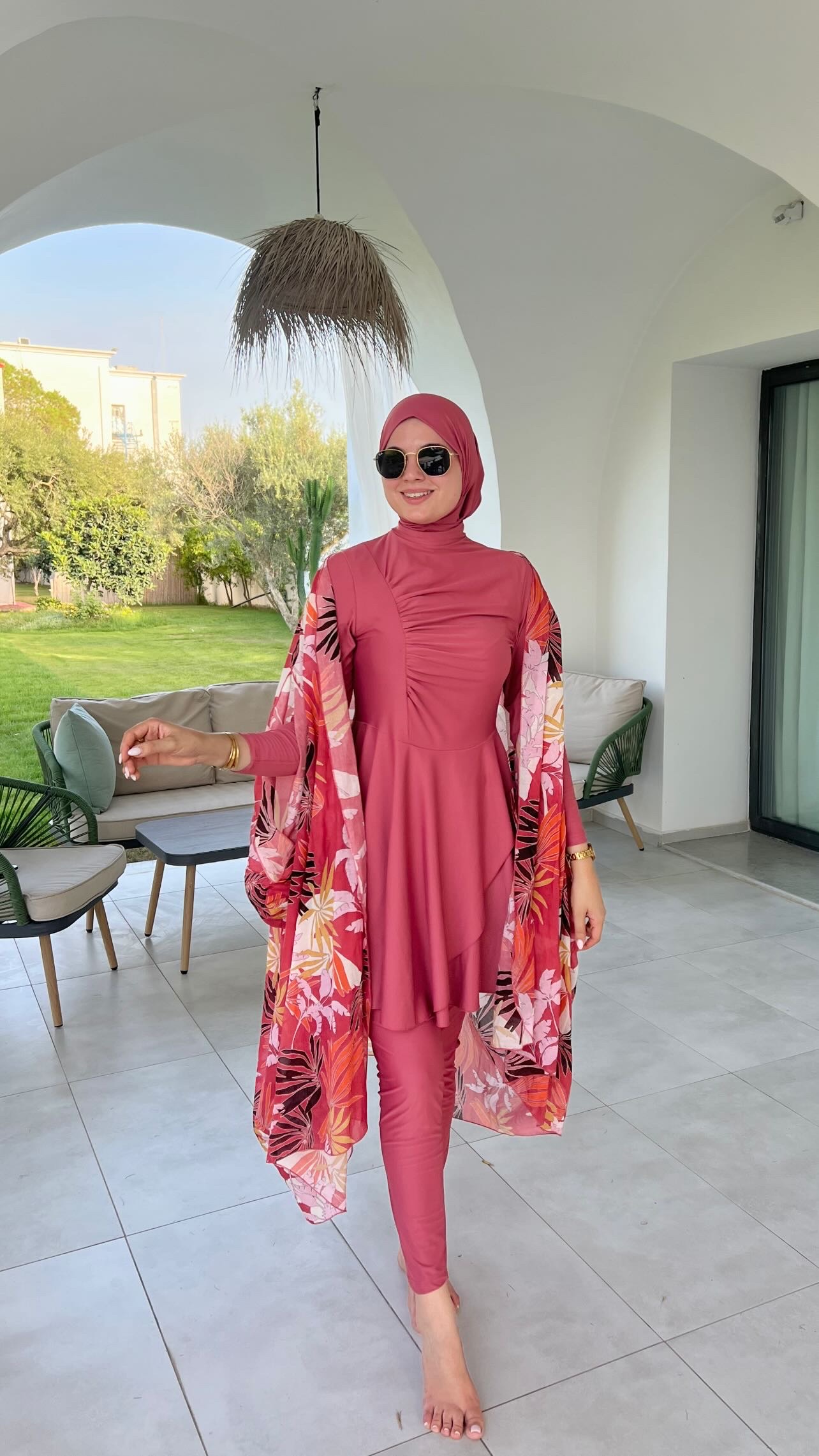 Burkini SILVY Bois De Rose ( 4 Piéces)