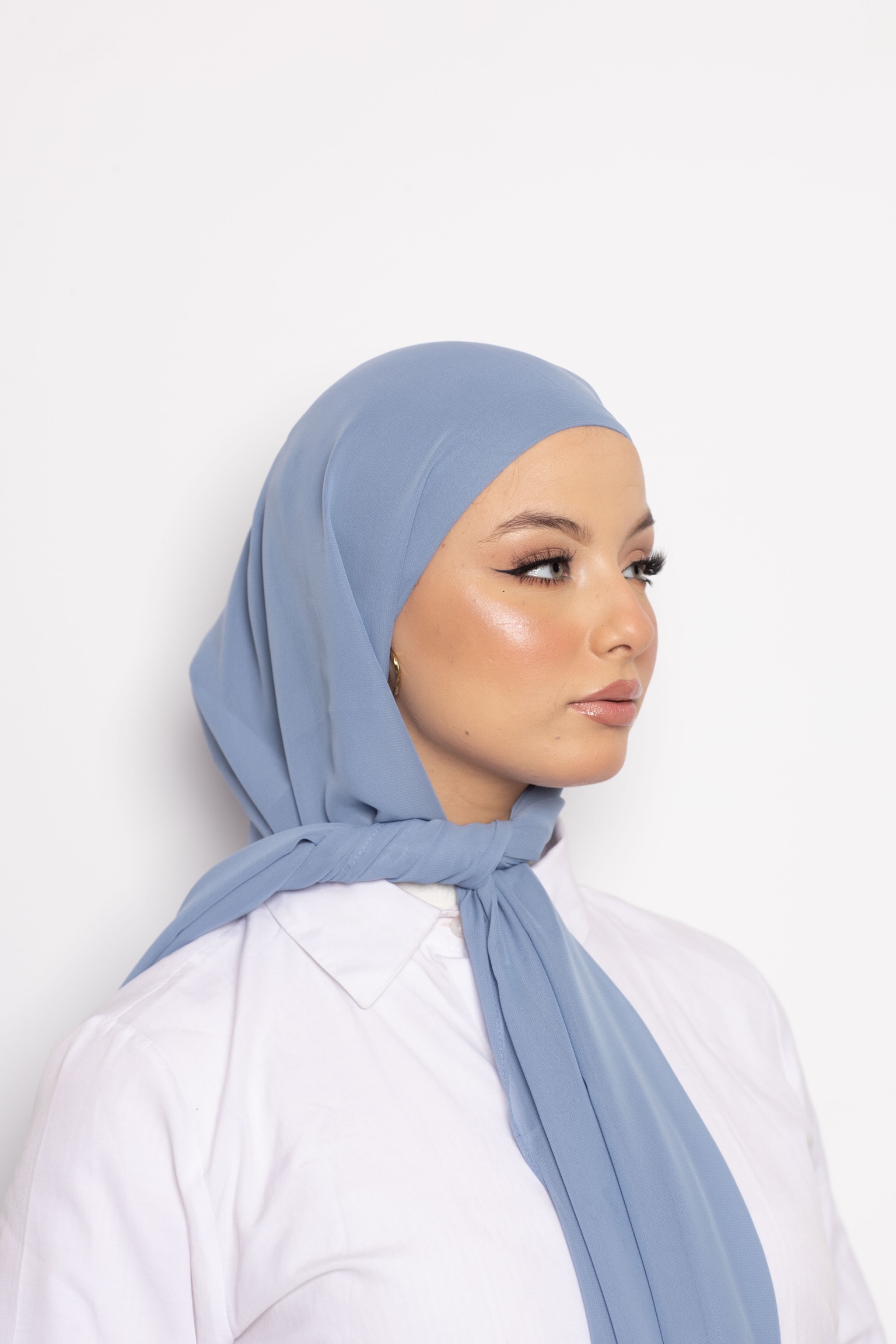 Foulard Chiffon Bonnet Intégré Sky