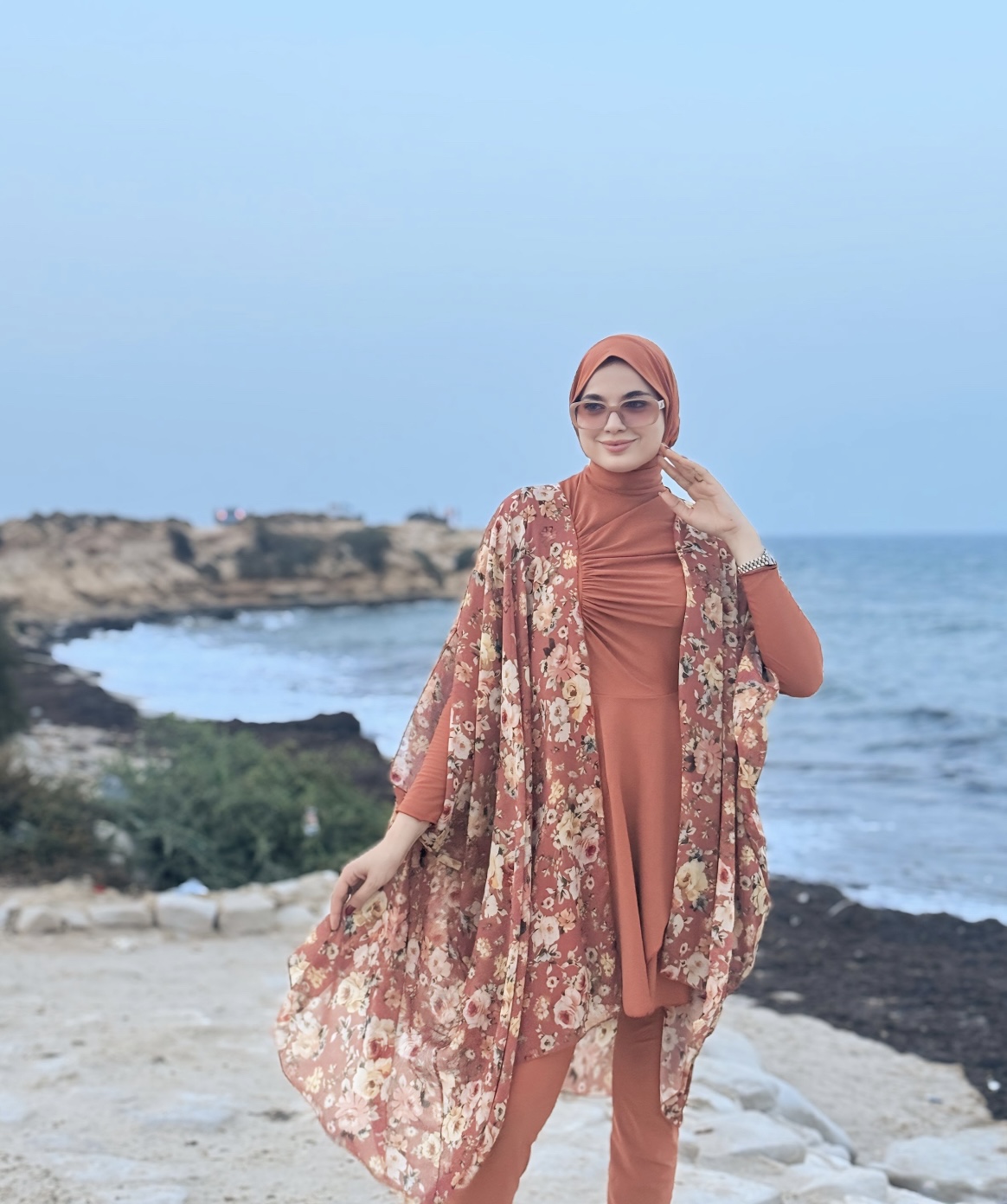 Burkini Silvy Orange ( avec pancho ) 1