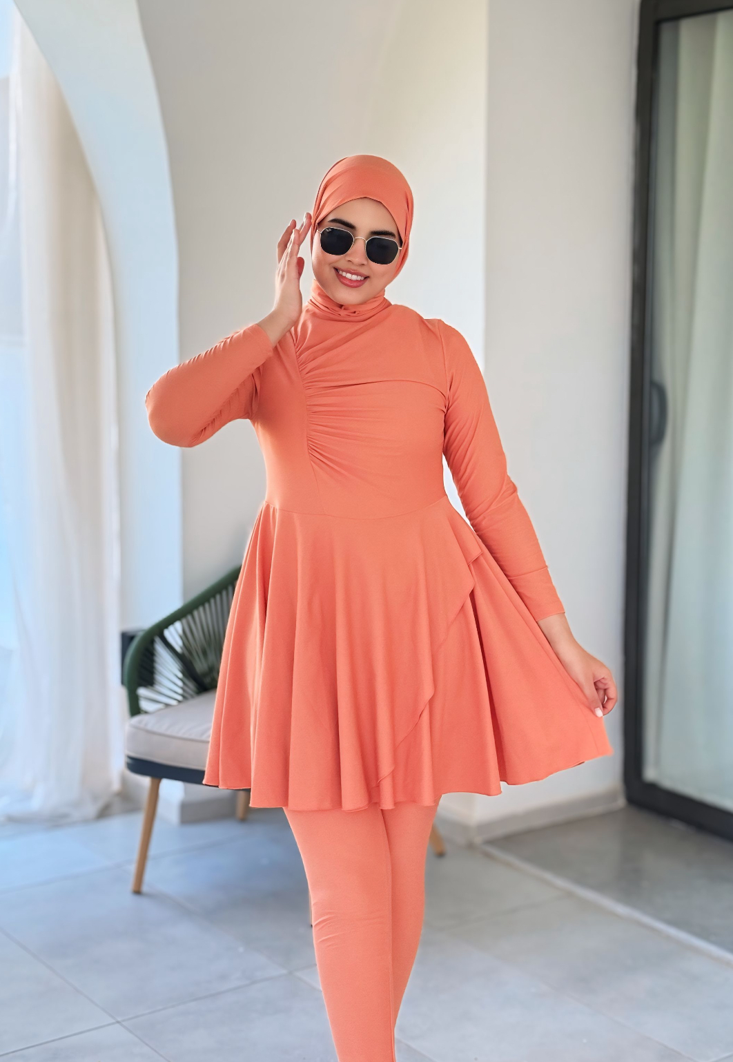 Burkini SILVY Corail ( 3 Pièces )