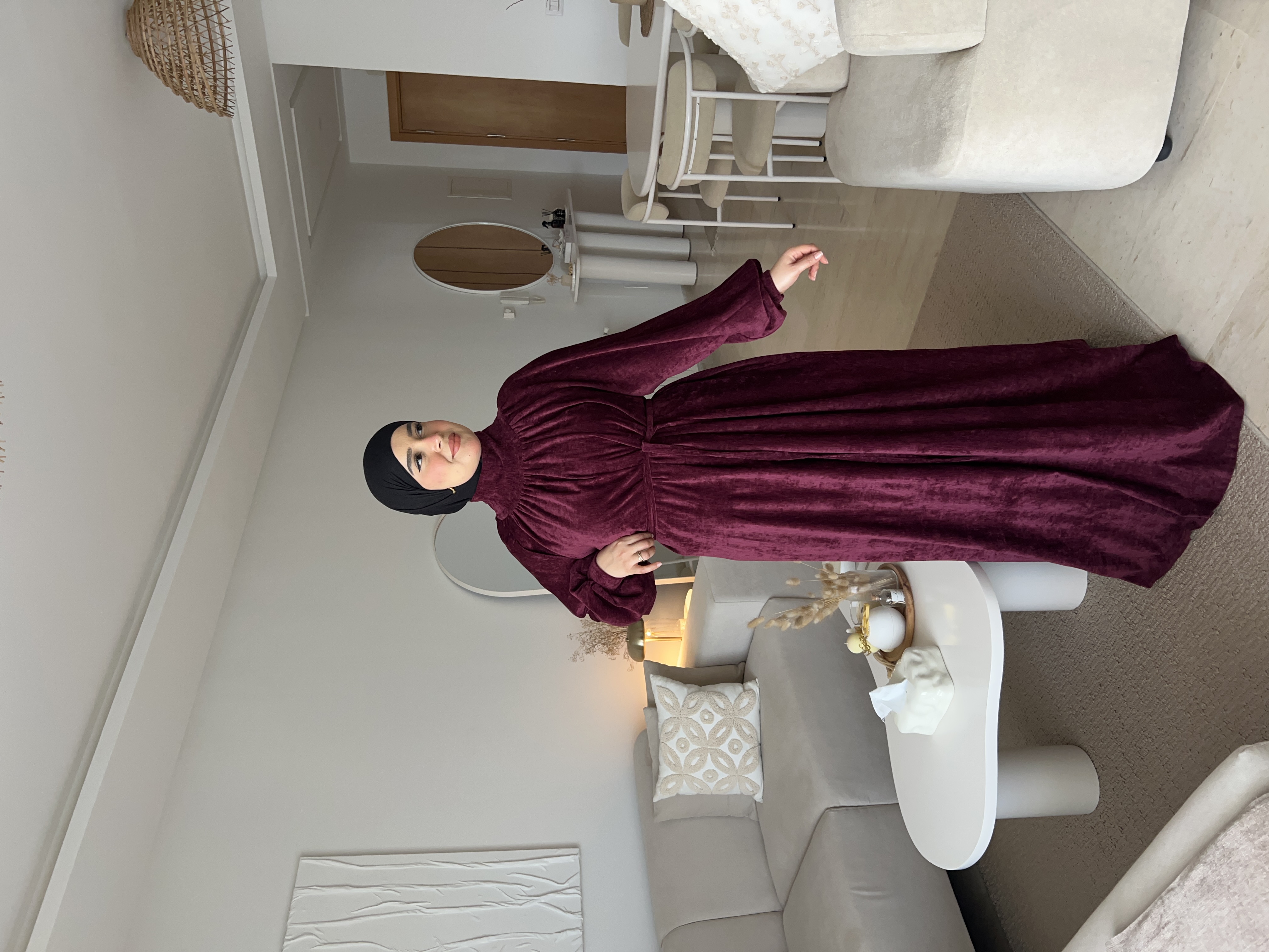 Robe Velours Burgundy