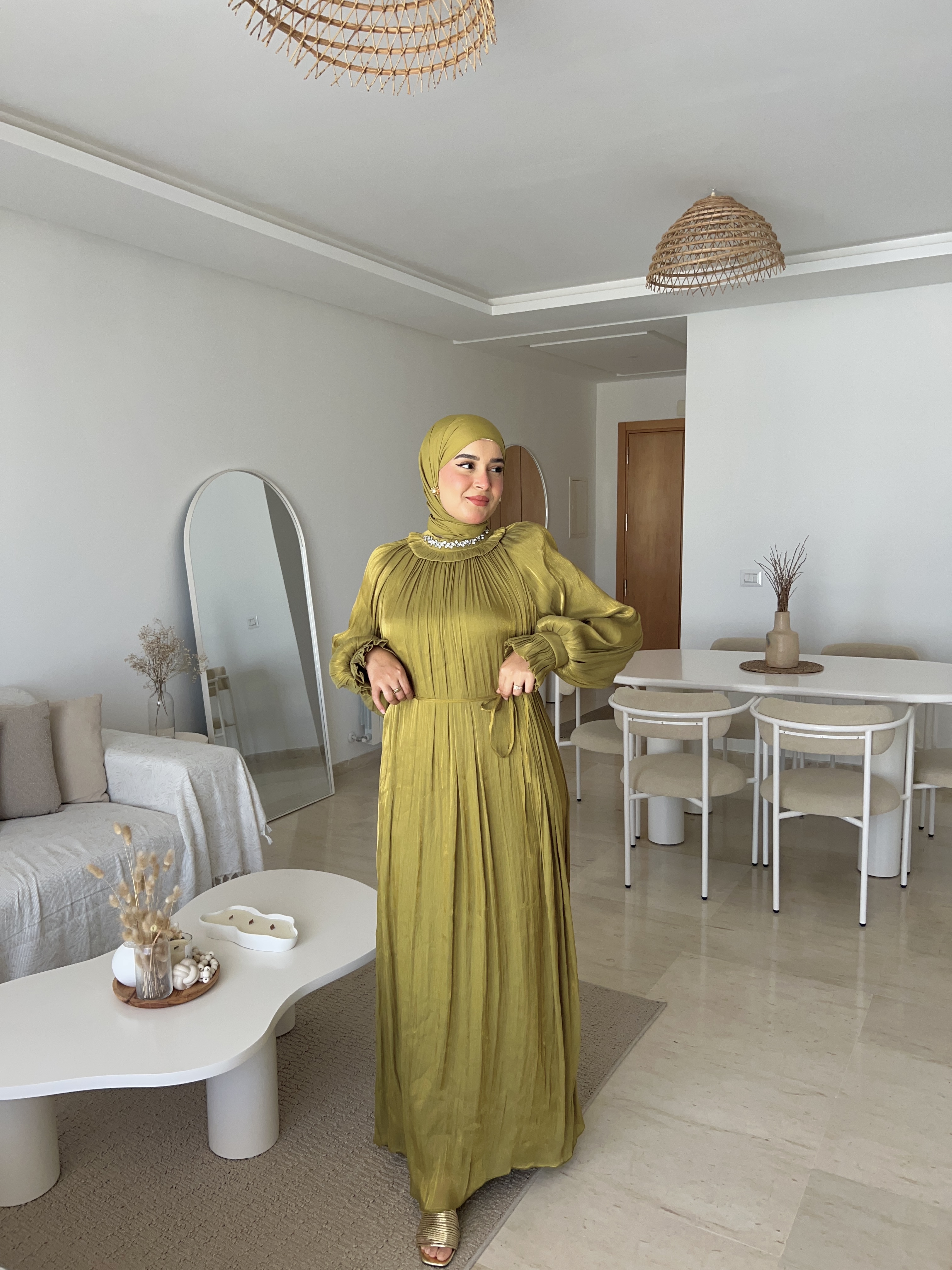 Robe Soirée MIRA Vert Olive