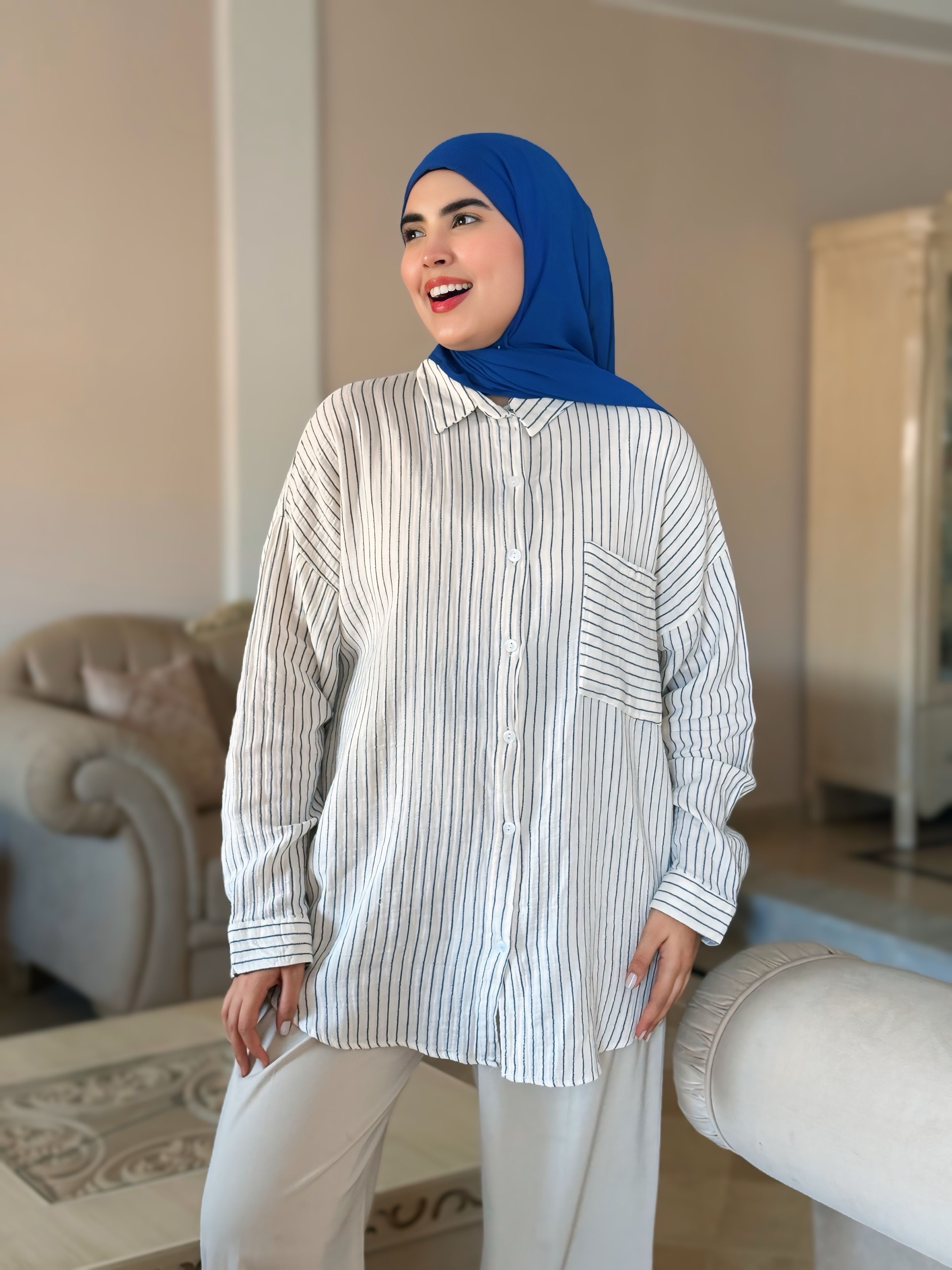 Chemise RUMY Blanc/Bleu