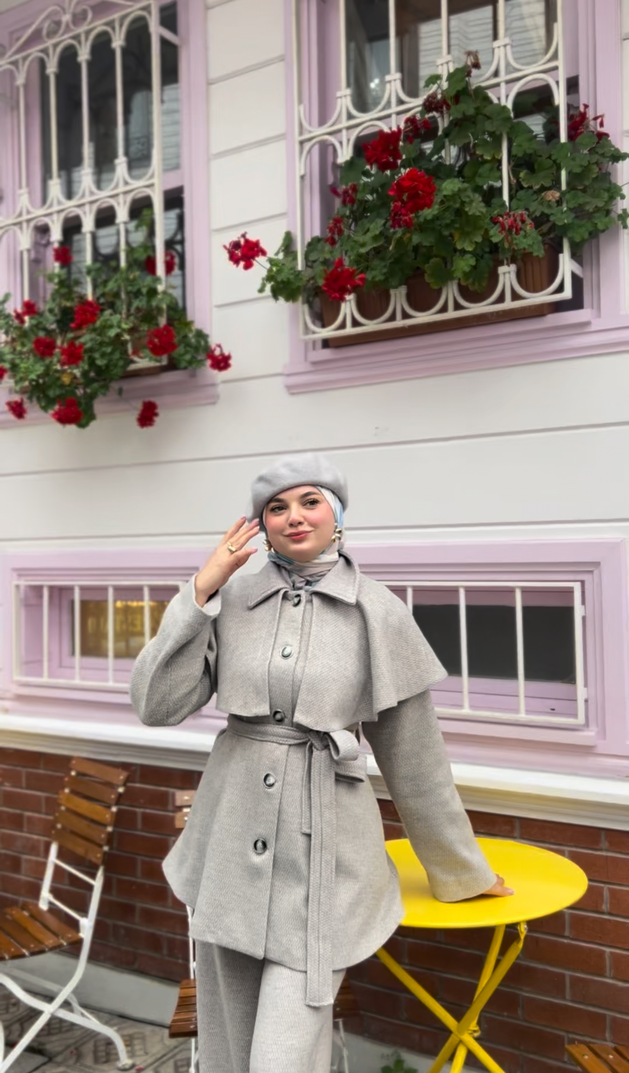 Manteau Elvan Court Gris